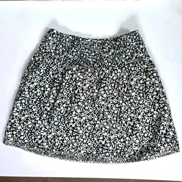 NWT J.Jill smocked waist a line black and white floral skirt sz XL tall - Picture 1 of 9